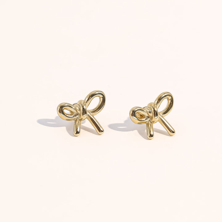 Vanilia Bow Earrings Gold - Joey Baby