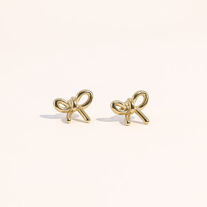 Vanilia Bow Earrings Gold - Joey Baby